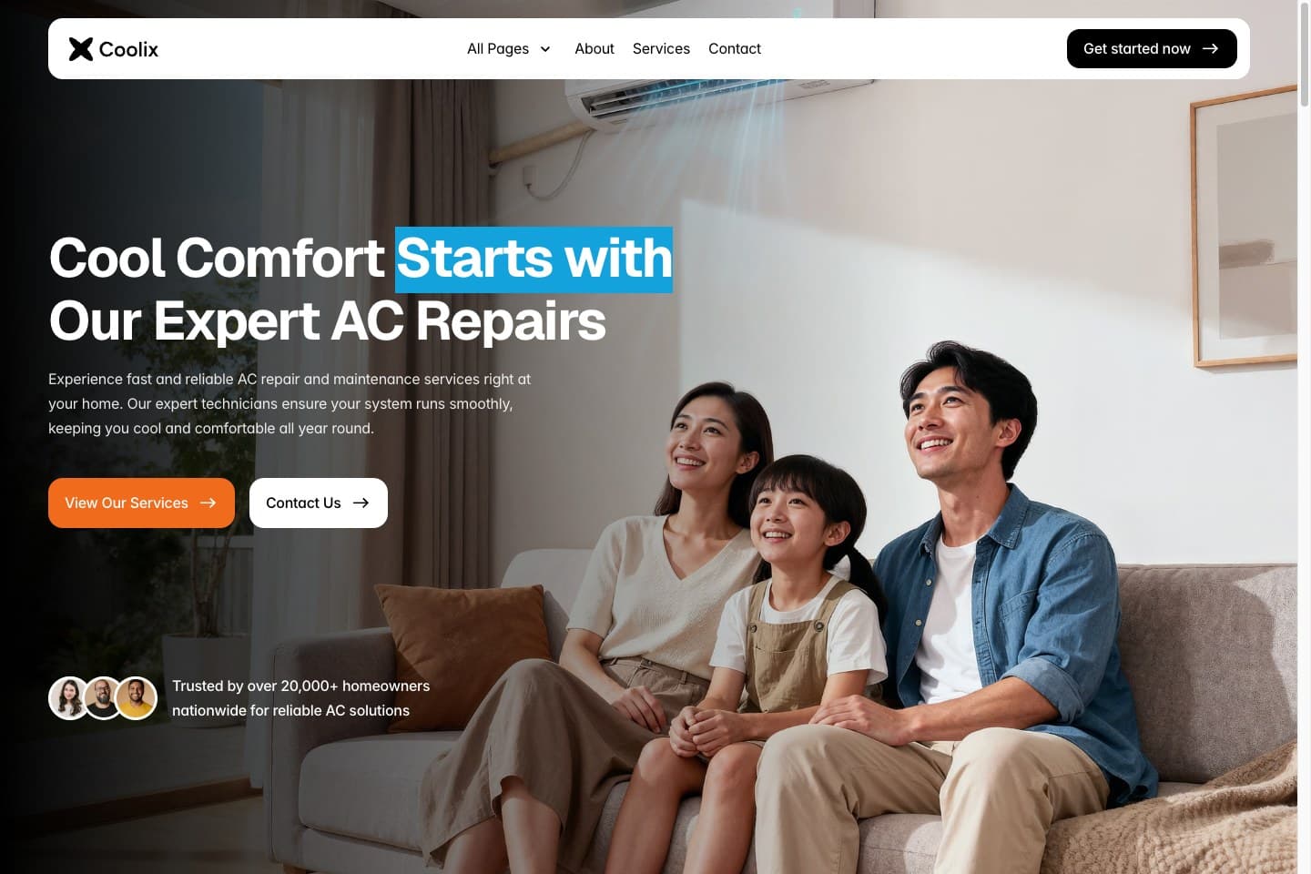 Coolix — Booking-first service site for an AC repair company